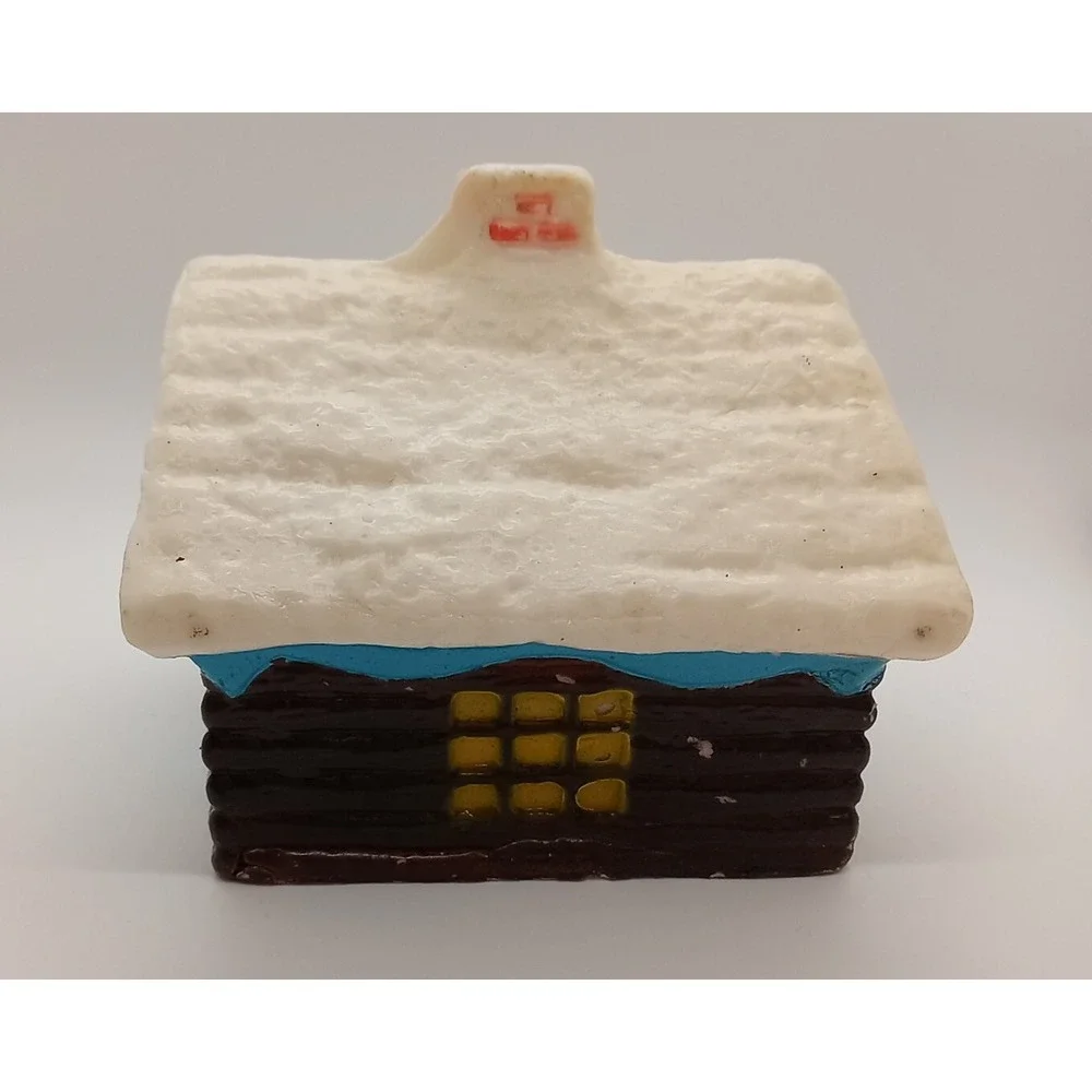 Vtg Christmas‎ Candle Swiss Chalet Fuller Bush Co. Unique Cabin Shaped Candle